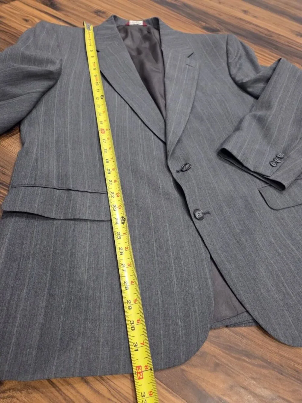 Vtg Botany 500 Blazer 44L Gray Multi Pinstripe Pink Gold The Hub 1960s Retro
